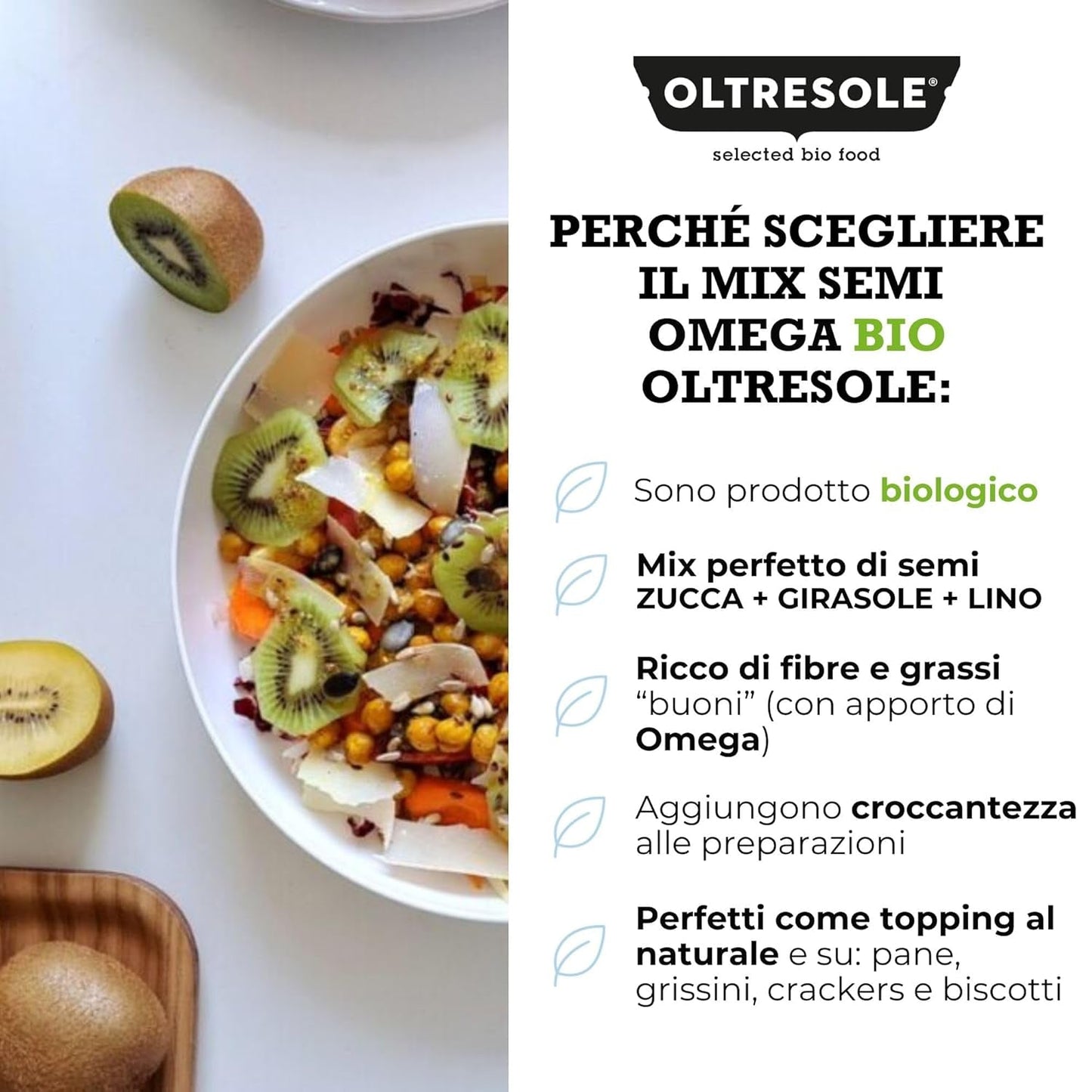 Organic Omega Seed Mix 3 kg (miscela di semi di zucca, girasole e lino), una miscela di 3 semi oleosi interi crudi, ricchi di proteine, fibre e acidi grassi omega-3