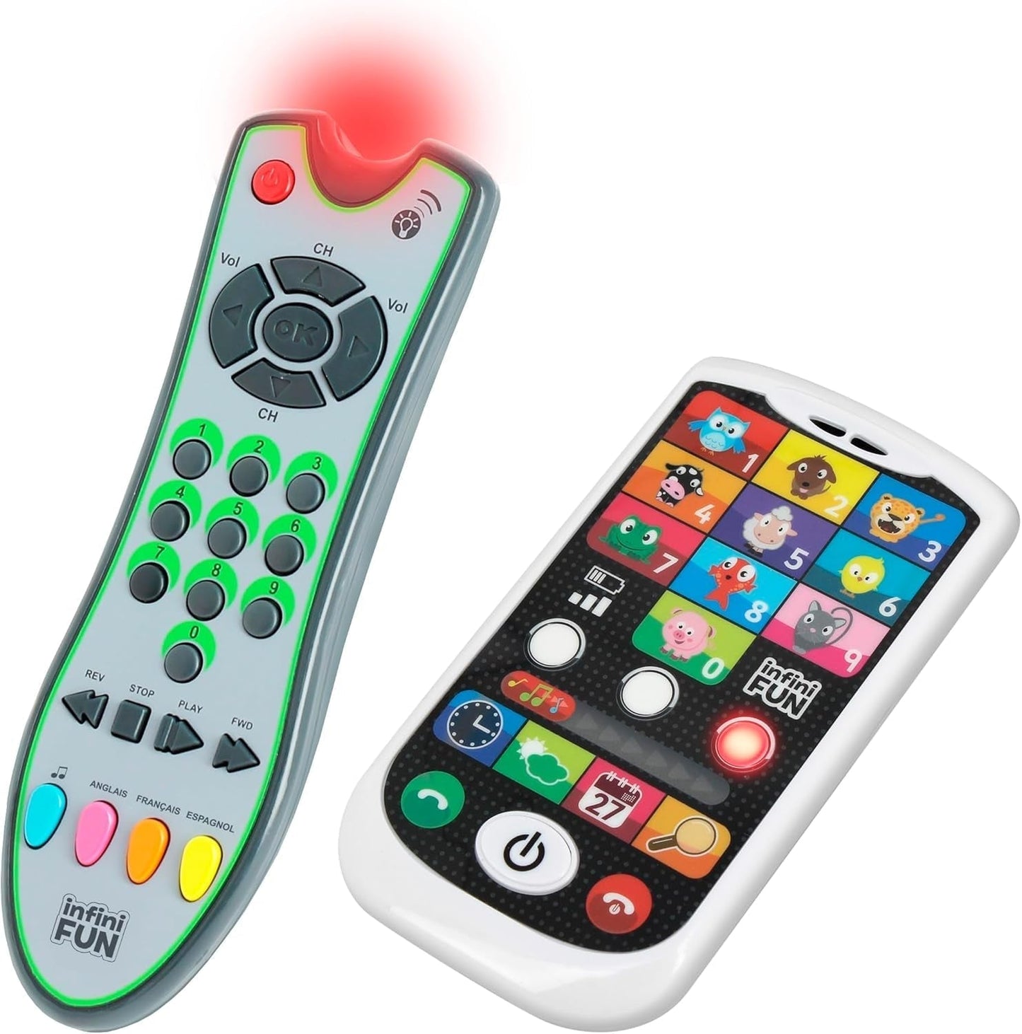Telefono High-Tech My Duo + Telecomando - 1 telecomando trilingue francese/inglese/spagnolo e 1 telefono ultra realistico - Giocattolo didattico multiattività a partire da 12 anni Giocattoli Bebe Naty Shop