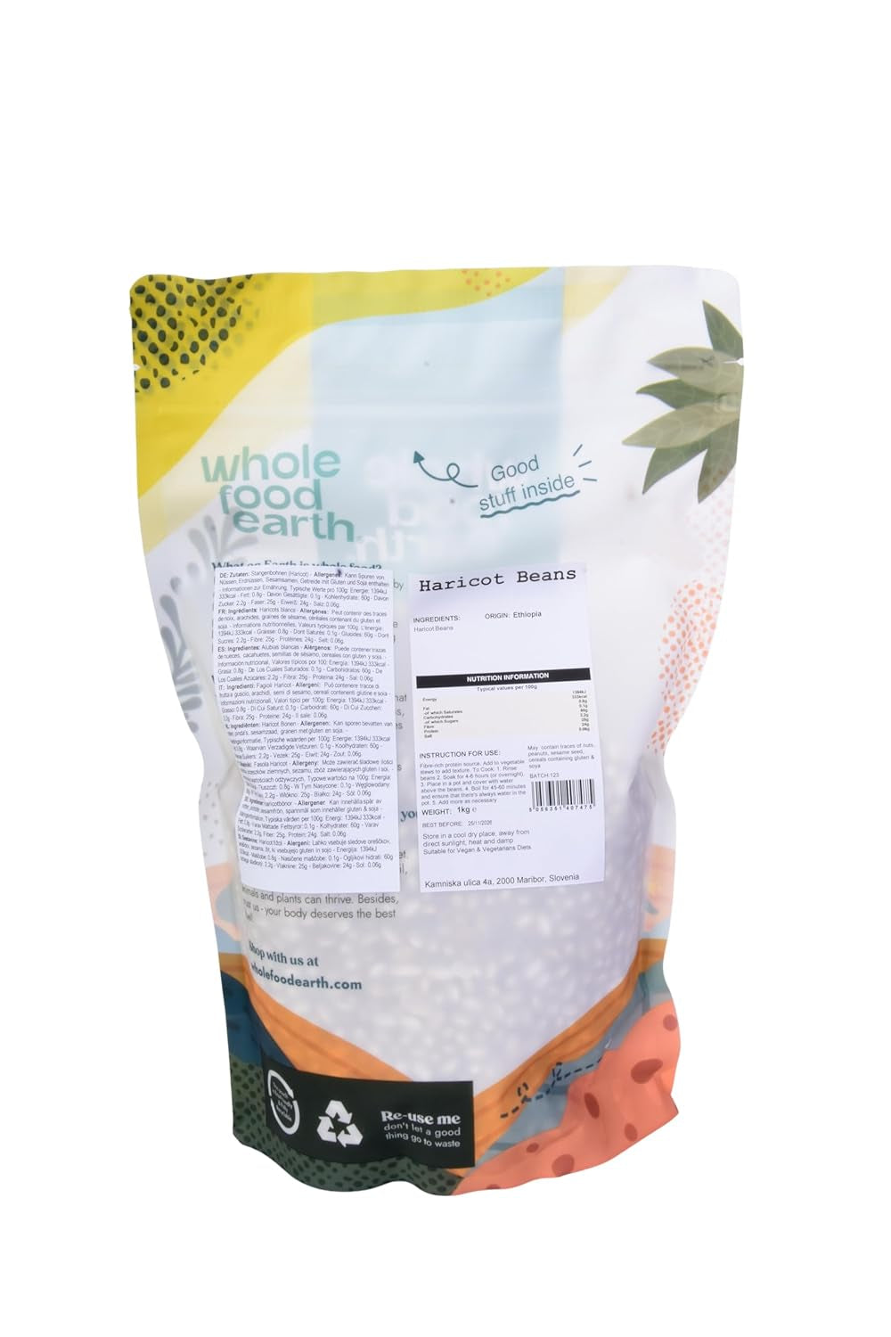 Fagiolini Integrali Terra 1kg | Non OGM | Naturale | Ricco di fibre | Ricco di proteine