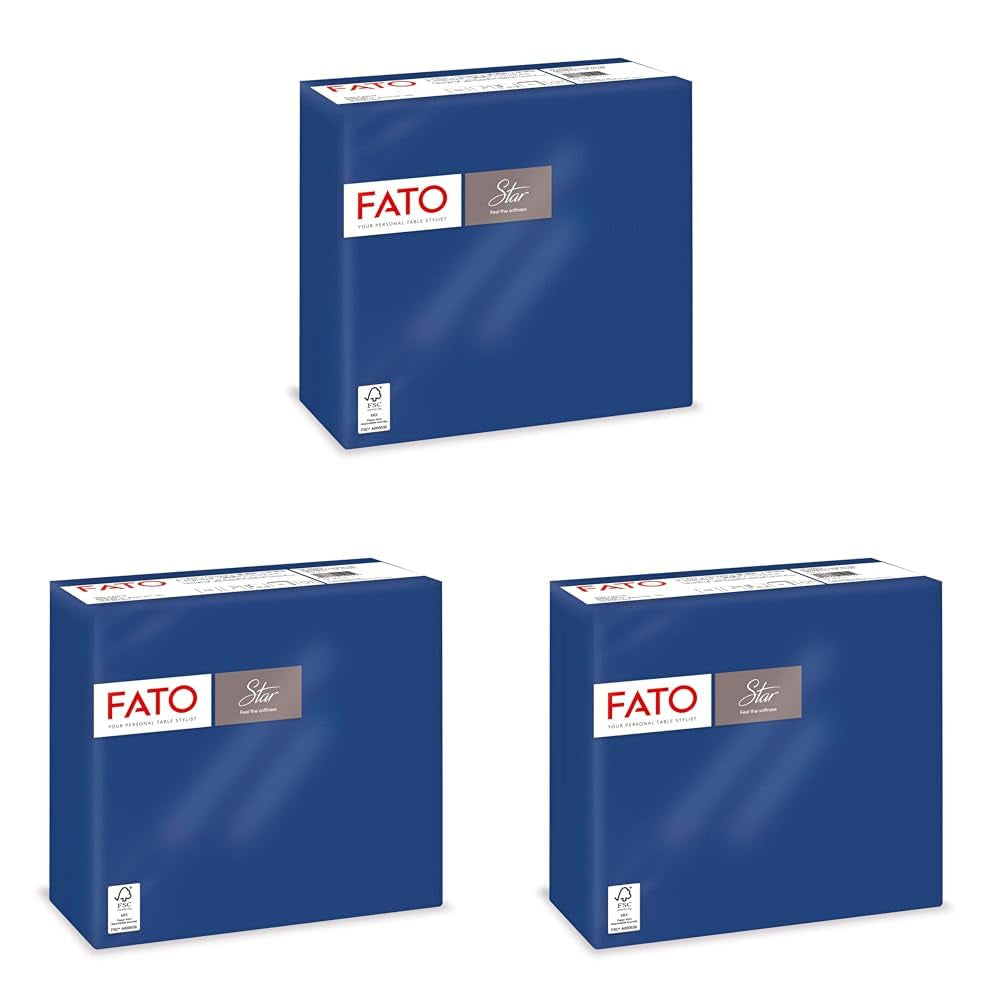 - Fazzoletti di carta usa e getta morbidi e delicati Confezione da 40 fazzoletti formato 38X38 piegati in 4 2 strati Colore blu notte Carta di pura cellulosa al 100% certificata FSC (confezione da 3)