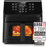 COSORI Friggitrice ad Aria Calda Airfryer, Friggitrice ad Aria XXL 12 in 1 XXL 6,2 L, Friggitrice ad Aria Calda con Finestra di Visualizzazione e Promemoria di Mescolamento, 80 Ricette Elettrodomestici Naty Shop Nero 6,2 L Clear Blaze