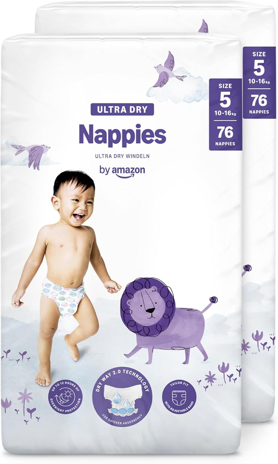 Pannolini Amazon Ultra Dry, taglia 3 (4-9 kg) - Scatola mensile, bianco, 172 pezzi (2 confezioni da 86) (precedentemente Mama Bear, prodotto identico)