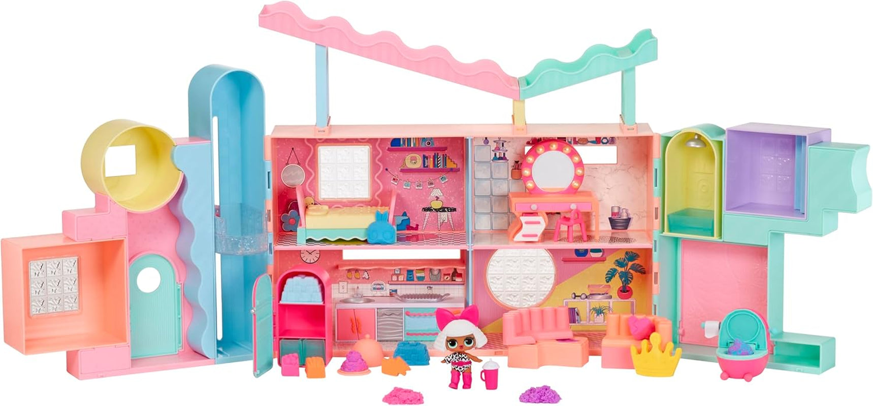 LOL Sorpresa! Magic House con Squish Sand e bambola da collezione Diva - Playset con bambola da collezione, Squish Sand, sorprese e accessori - Ideale per bambine dai 4 anni in su