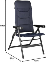 BRUNNER Rebel PRO (S-M-L) Sedia pieghevole da campeggio, giardino, patio In alluminio, regolabile in 5 posizioni, portata fino a 150 kg, schienale alto, nero o blu Cuscini da viaggio Naty Shop