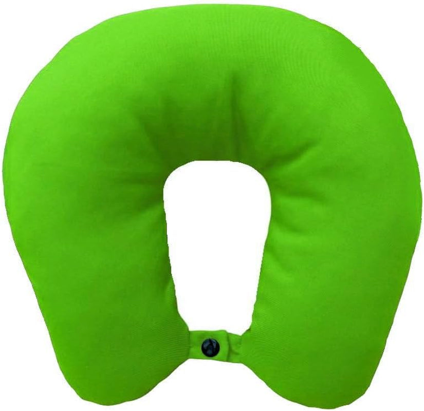 Lemos Home Cuscino per il collo con imbottitura in microfibra, cuscino di supporto per il collo, comodo cuscino da viaggio per aereo, auto, ufficio, ideale per campeggio, vacanze e gadget da viaggio (verde menta)