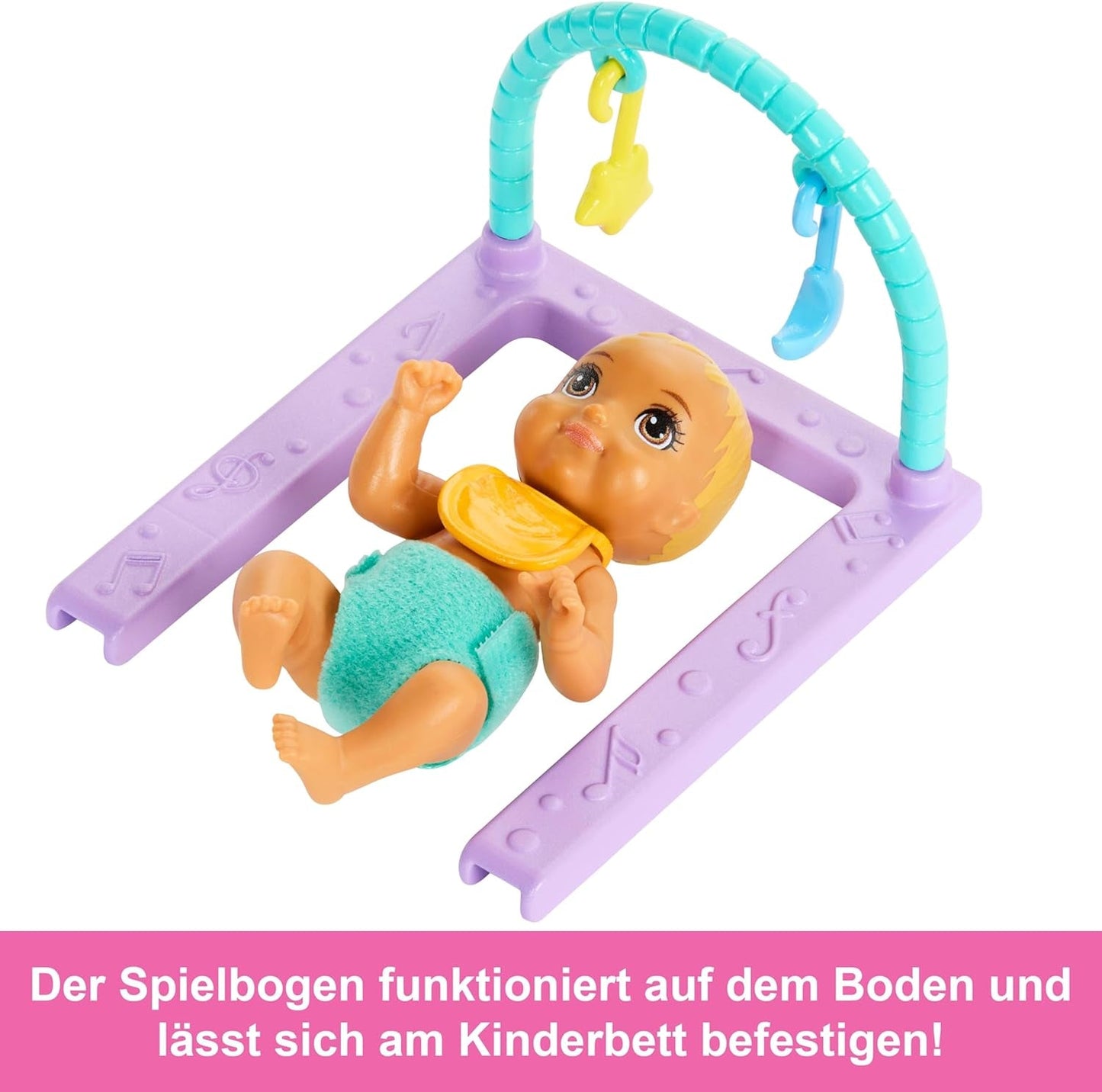 Barbie Skipper bambola e casetta con accessori, include bambole gemelle, 1 culla, 1 altalena, 1 dondolo e altro, HXM99
