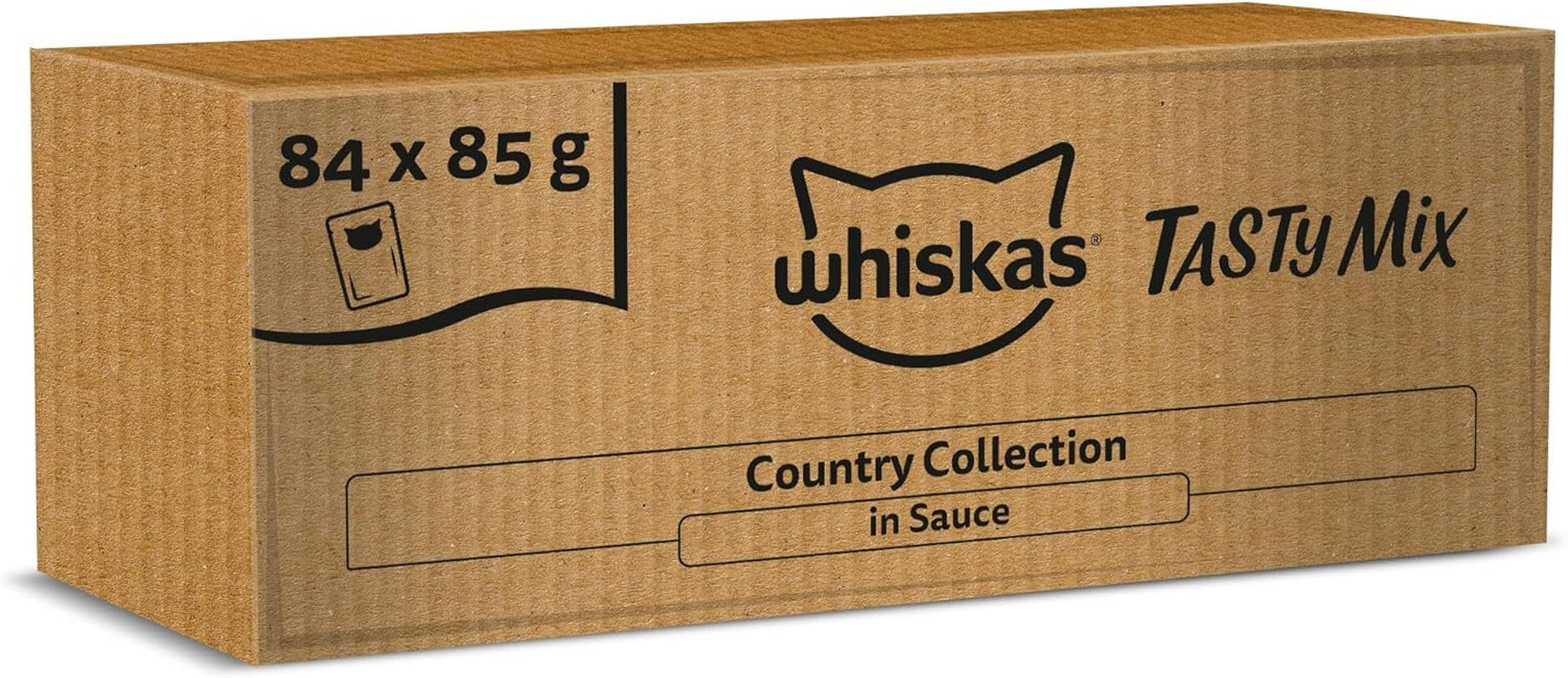 Whiskas Adult Cibo umido 1+ Tasty Mix Country Collection in salsa, 84 bustine, 84 x 85 g (1 confezione sfusa) - Cibo umido di alta qualità per gatti adulti
