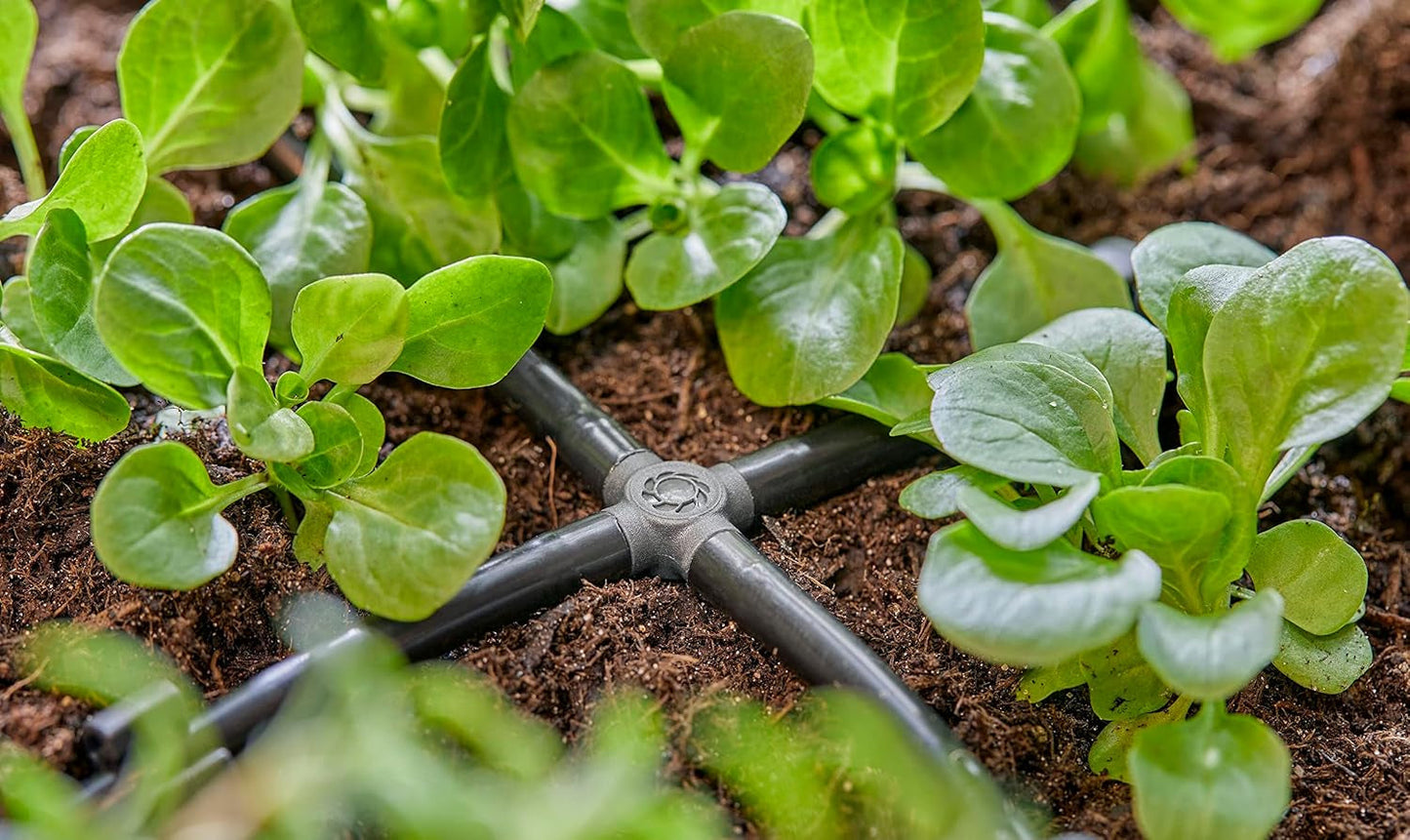 Gardena Micro-Drip-System - Collegamento trasversale 4,6 mm (3/16 pollici): accessorio per distribuzione ramificata e ali gocciolanti, installazione senza attorcigliamenti con tecnologia di connessione Easy & Flessibile (13214-20)