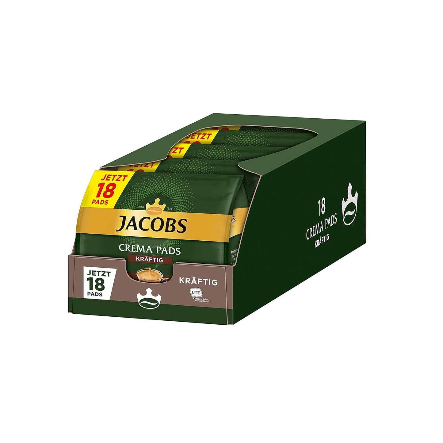 Kräftig Cream Pads, 90 Senseo compatibile Kaffeepads UTZ-zertifiziert, 5er Pack, 5 x 18 Getränke & Cream Pads, 90 Senseo compatibile Kaffeepads UTZ-zertifiziert, 5er Pack, 5 x 18 Getränke
