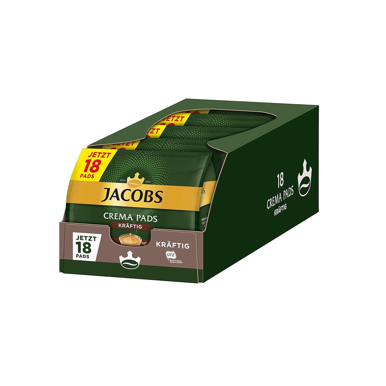 Kräftig Cream Pads, 90 Senseo compatibile Kaffeepads UTZ-zertifiziert, 5er Pack, 5 x 18 Getränke & Cream Pads, 90 Senseo compatibile Kaffeepads UTZ-zertifiziert, 5er Pack, 5 x 18 Getränke