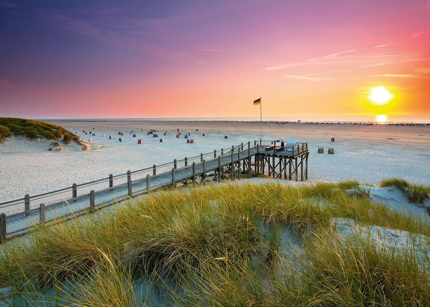 Ravensburger Puzzle 12000690 - Tramonto su Amrum - Puzzle da 1000 pezzi per adulti e bambini dai 14 anni, puzzle con motivi sulla spiaggia del Mare del Nord Puzzle Naty Shop Scenic
