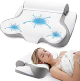 TopEsct Cuscino in Memory Foam, Cuscino per chi dorme sul fianco, Cuscino per il collo, Cuscino per la testa per chi dorme sul fianco e sulla schiena (Grigio)