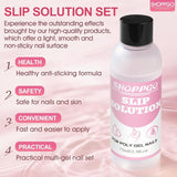 Soluzione lisciante Polygel, kit per unghie Polygel Slip Solution, soluzione lisciante 75 ml, include 5 clip per punte delle unghie, 3 spazzole per unghie, 1 tazza di cristallo, 100 fogli di pulizia