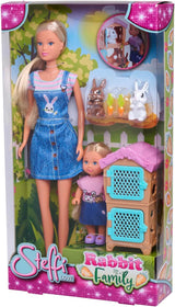 Simba Steffi Love Rabbit Family 12 cm 29 cm Gabbia per conigli Gioca a bambola e bambola con due conigli, dai 3 anni in su