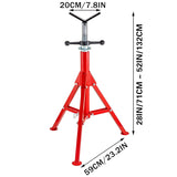 VEVOR Portatubo Portatubo da 4500 lbs con testa a V per sostenere il tubo durante l'infilatura, altezza regolabile fino a 132 cm