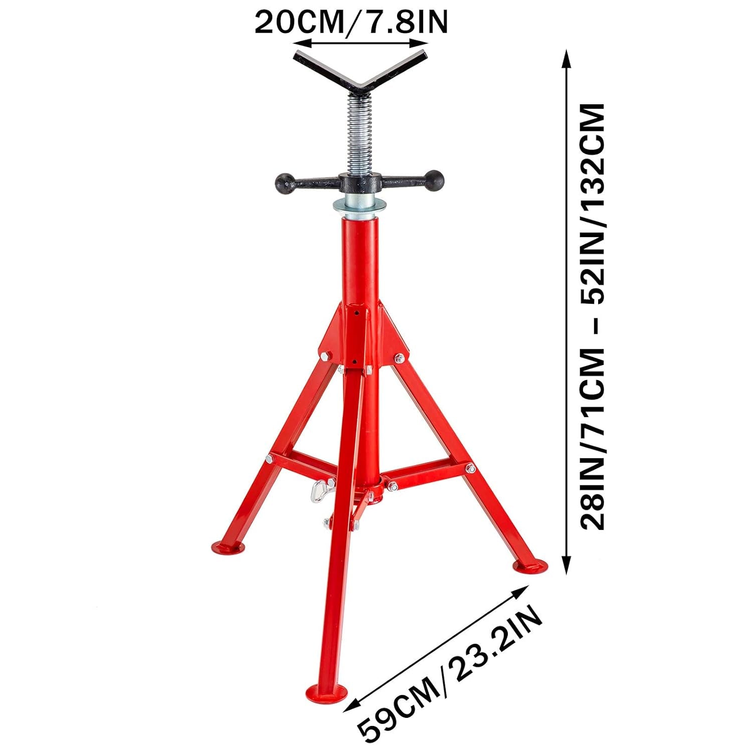 VEVOR Portatubo Portatubo da 4500 lbs con testa a V per sostenere il tubo durante l'infilatura, altezza regolabile fino a 132 cm