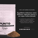 – Caffè etiope macinato – 250 g – Caffè speciale – Tostatura media – 100% Arabica – Note di miele, cannella e cioccolato – Acidità intensa – Corpo medio