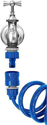 Set tubo spiralato TATAY 10 m con accessori in plastica con protezione UV, ideale per terrazze e piccoli giardini.