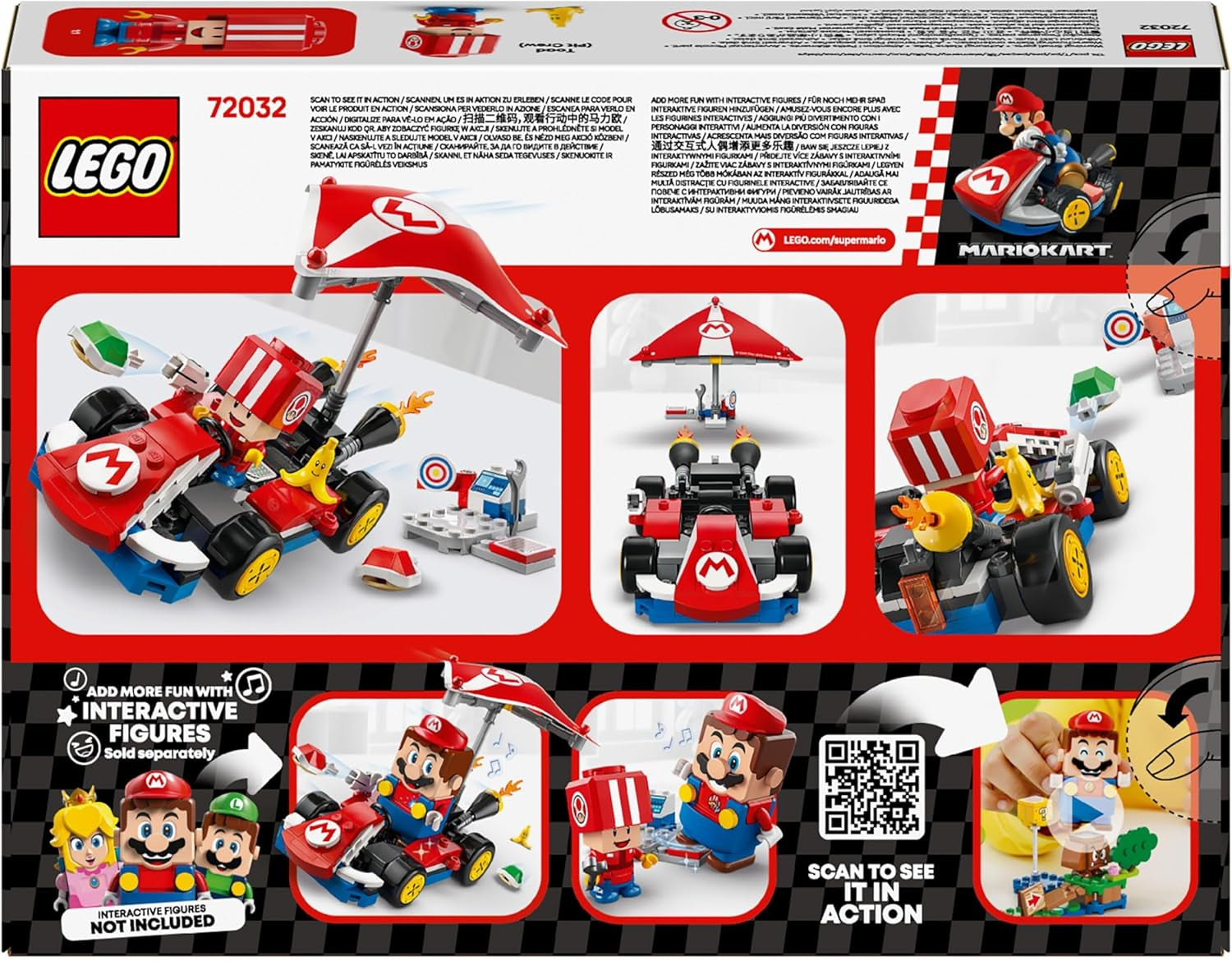 LEGO Super Mario: Mario Kart - Kart standard, collezione Nintendo, regalo per bambini, consente a ragazzi, ragazze e giocatori dai 7 anni in su di giocare in modo indipendente, giocattolo avventuroso con personaggio di Toad 72032 Set da costruzione Besuche den LEGO-Store