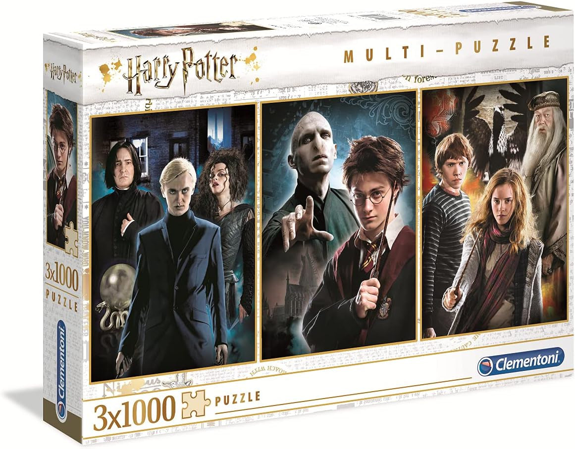Clementoni 61884 Harry Potter - Puzzle 3 X 1000 Pezzi dai 9 Anni, Puzzle Colorato per Adulti con Colori Vivaci, Gioco di Abilità per Tutta la Famiglia, Ottima Idea Regalo Puzzle Naty Shop Titolo Default
