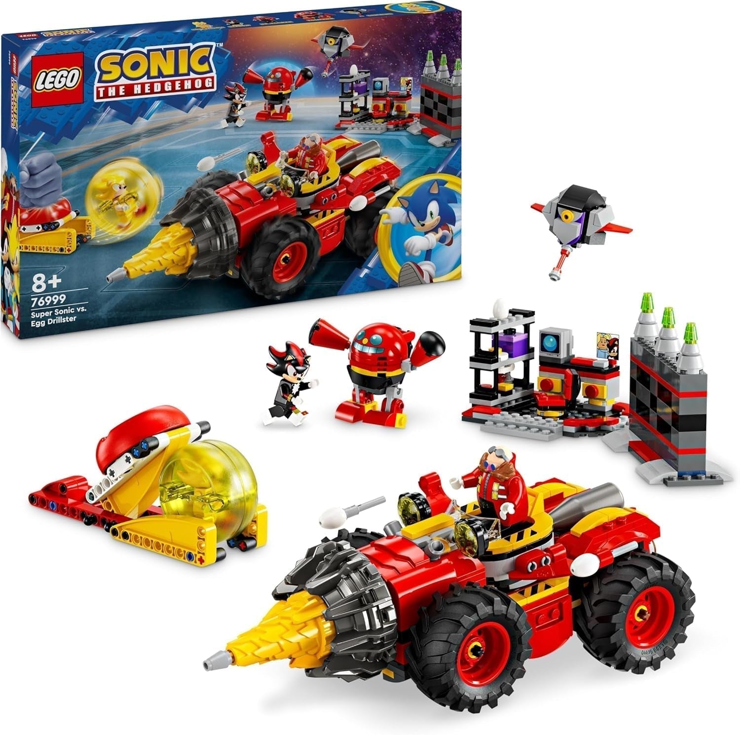 LEGO Sonic il riccio Super Sonic Vs. Egg Drillster Adventure Set videogioco avventura Regalo per bambini Set Shadow e Dr Eggman per ragazzi e ragazze 8 anni 76999 Set da costruzione Besuche den LEGO-Store Titolo predefinito