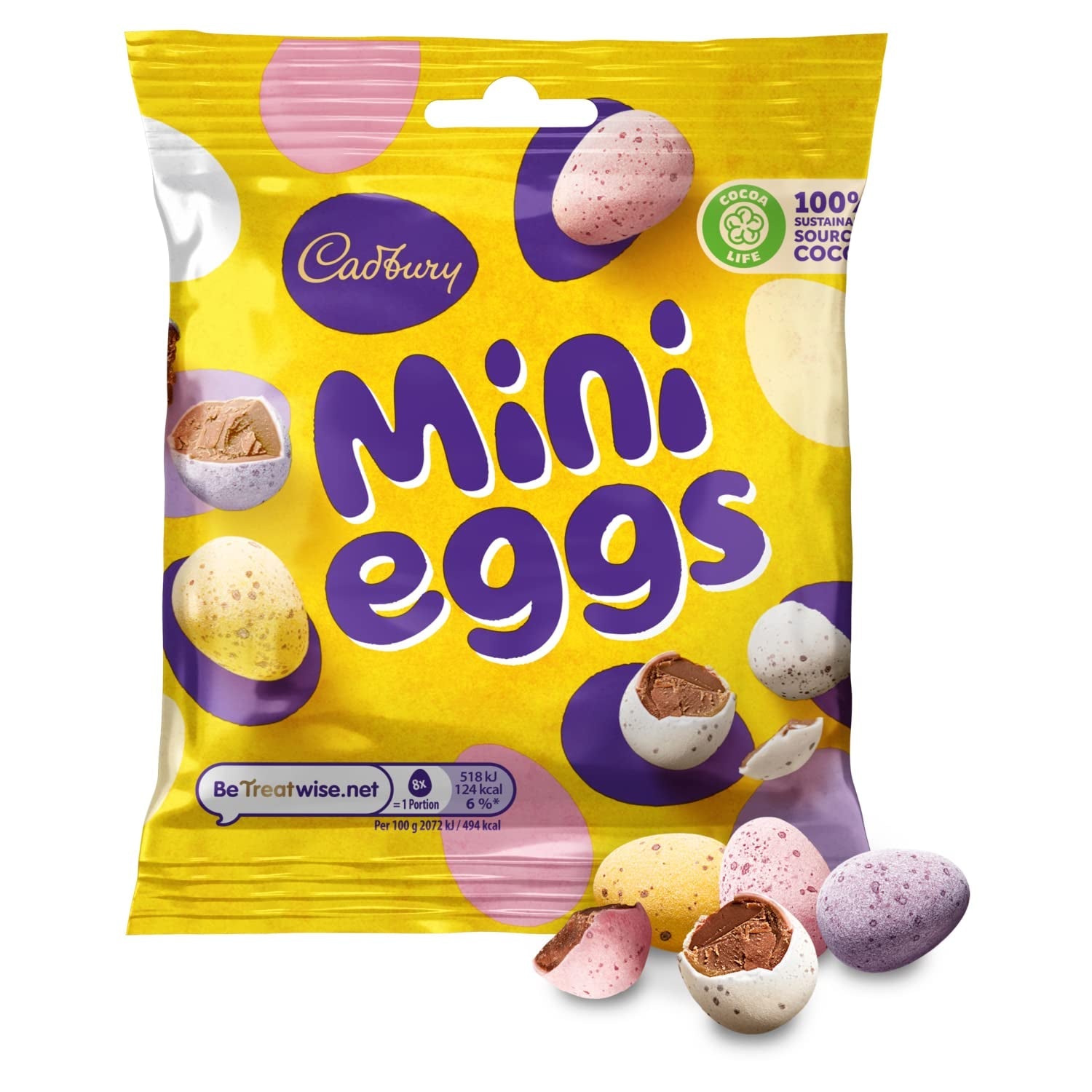 Busta solida di ovetti di cioccolato (80g) in una croccante vaschetta di zucchero (Forme di Pasqua)