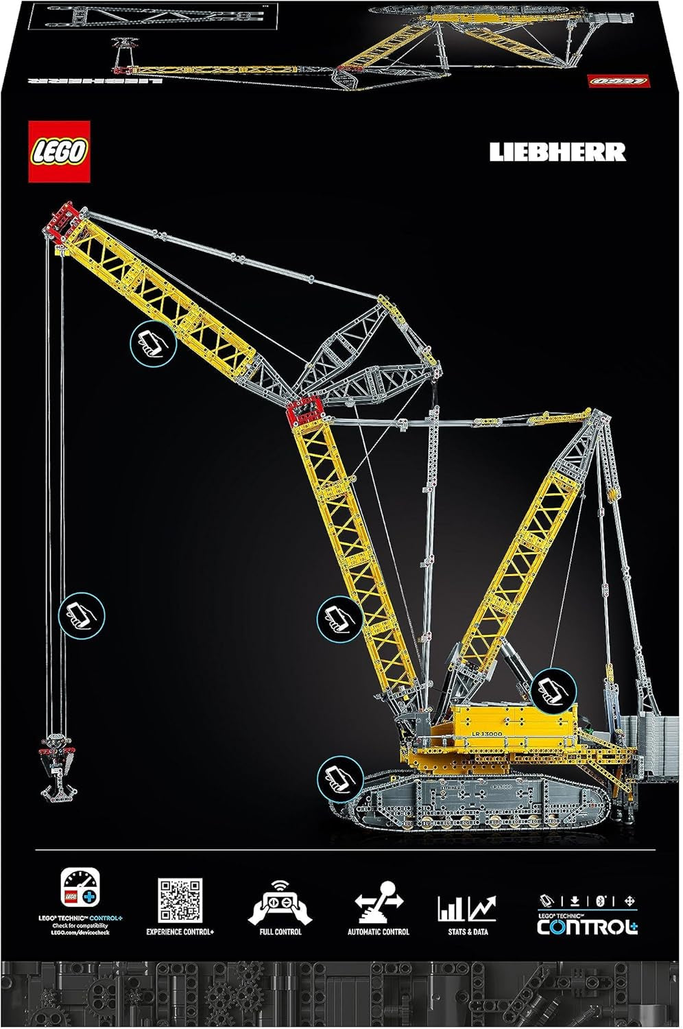 LEGO Technic Liebherr LR 13000 Set gru cingolata, costruisci il miglior modello di veicolo da costruzione telecomandato con app Control+, gru con sistema di verricello e braccio di sollevamento, kit modello grande per adulti 42146 Besuche Den LEGO-Store