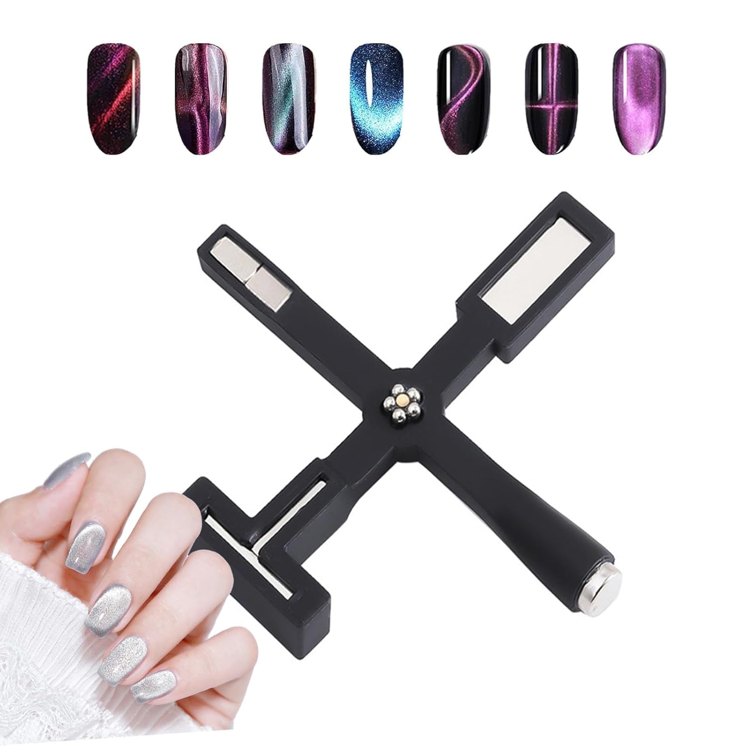 14 pezzi Nail Art Werkzeug Magnetstift DIY Magic 3D Magnet Stick Set Verwendung con Cat Eye Gel Pulver o der Nagelack - Magnetic Stift Katze Eye Pen per un ideale effetto magico Katzenaugen