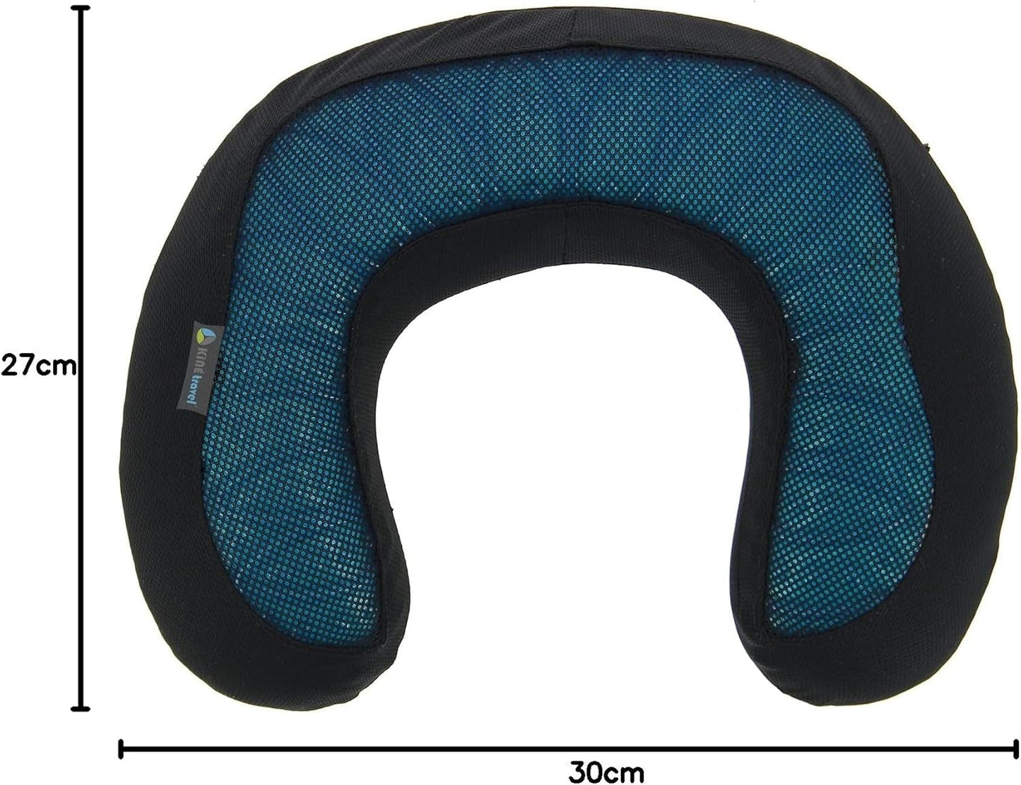 Kine Travel 169803 Cuscino per collo in gel Cuscino da viaggio ergonomico approvato dalla fisioterapia Cuscini da viaggio neri e blu Naty Shop