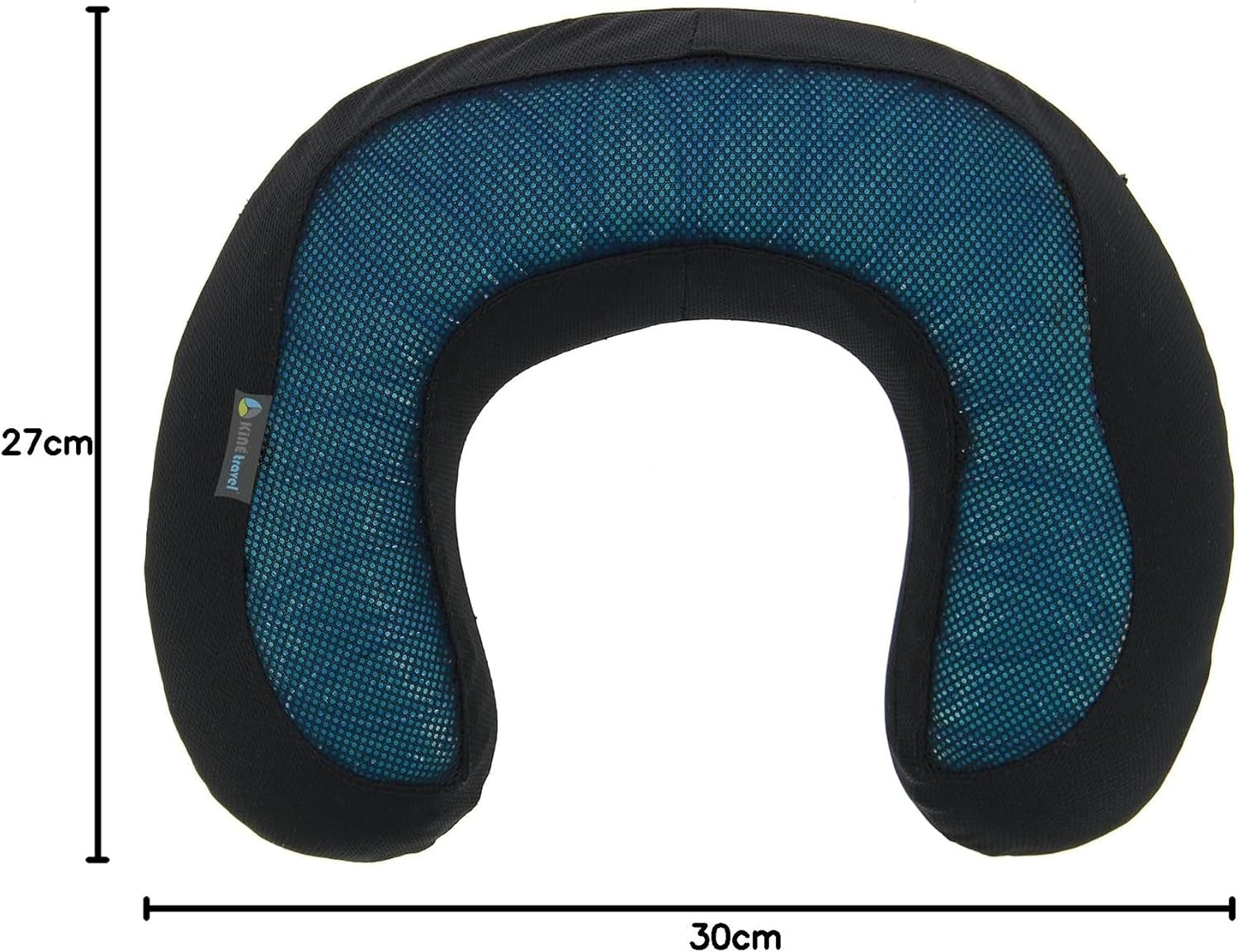 Kine Travel 169803 Cuscino per collo in gel Cuscino da viaggio ergonomico approvato dalla fisioterapia Cuscini da viaggio neri e blu Naty Shop