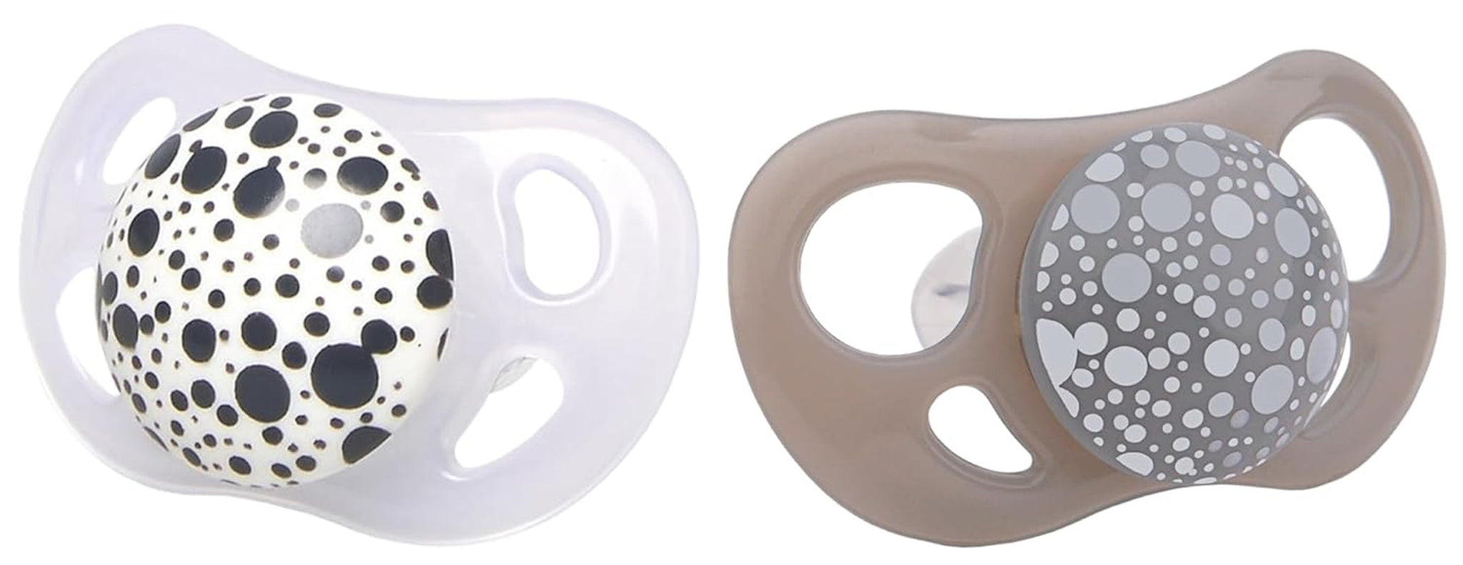 Ciucci per bambini Twistshake – Confezione da 2 | Forma ortodontica | Ultraleggero | Tettarella in morbido silicone | Senza BPA | Adatto a bambini dai 6 mesi | Grigio-bianco