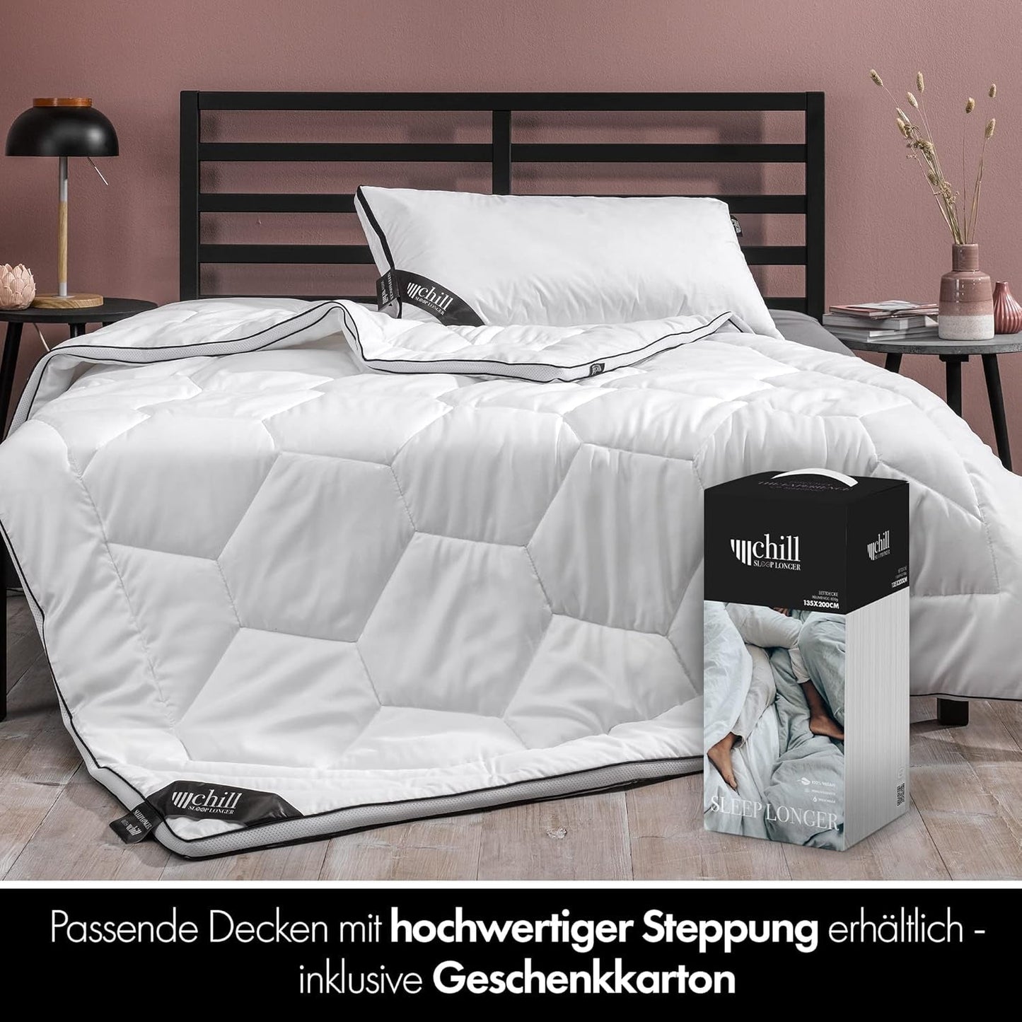 Cuscino 80X80 cm - design 2 in 1 - cuscino nel cuscino - grande cuscino per dormire traspirante e lavabile e 100% vegano - 2 cuscini 3 opzioni - cuscino con imbottitura 600G e 1200G Cuscini standard Naty Shop