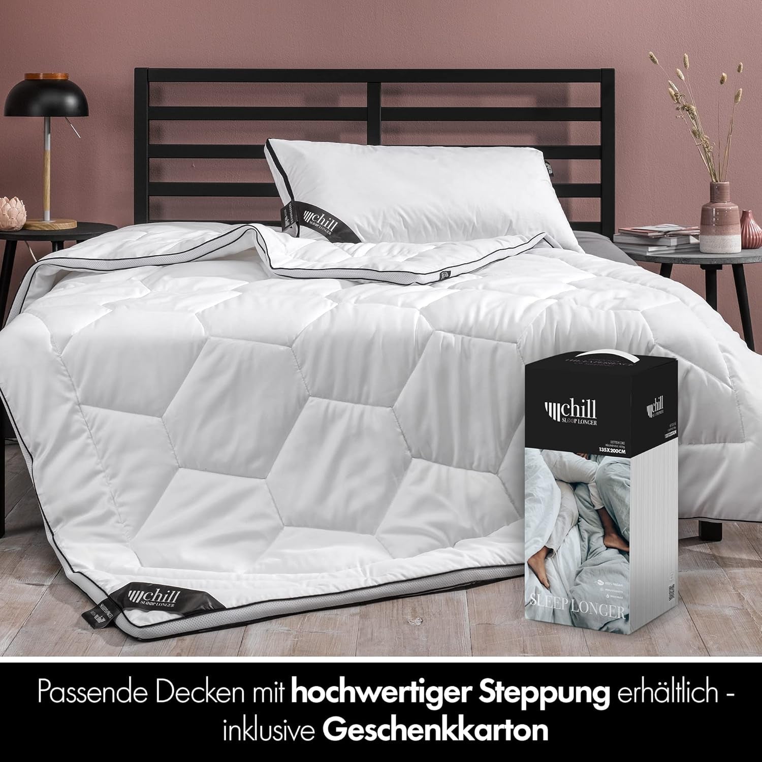 Cuscino 80X80 cm - design 2 in 1 - cuscino nel cuscino - grande cuscino per dormire traspirante e lavabile e 100% vegano - 2 cuscini 3 opzioni - cuscino con imbottitura 600G e 1200G Cuscini standard Naty Shop
