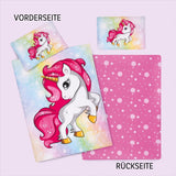 Biancheria da letto per bambine, Unicorno, 100 x 135 cm e 40 x 60 cm, cotone Biancheria da letto - bambini Naty Shop
