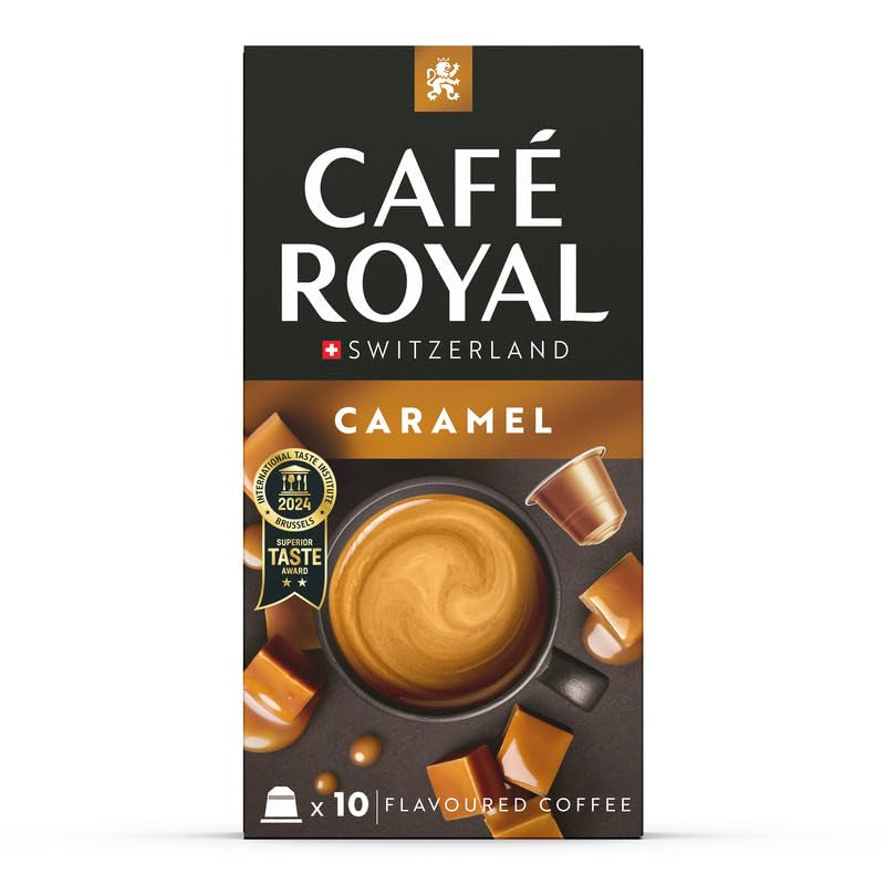 Café Royal Caramel Kaffee aromatizzato – Kaffeekapseln compatibile Nespresso®, cremoso, helle Röstung, 100 % Arabica, Rainforest Alliance, 100 Kapseln