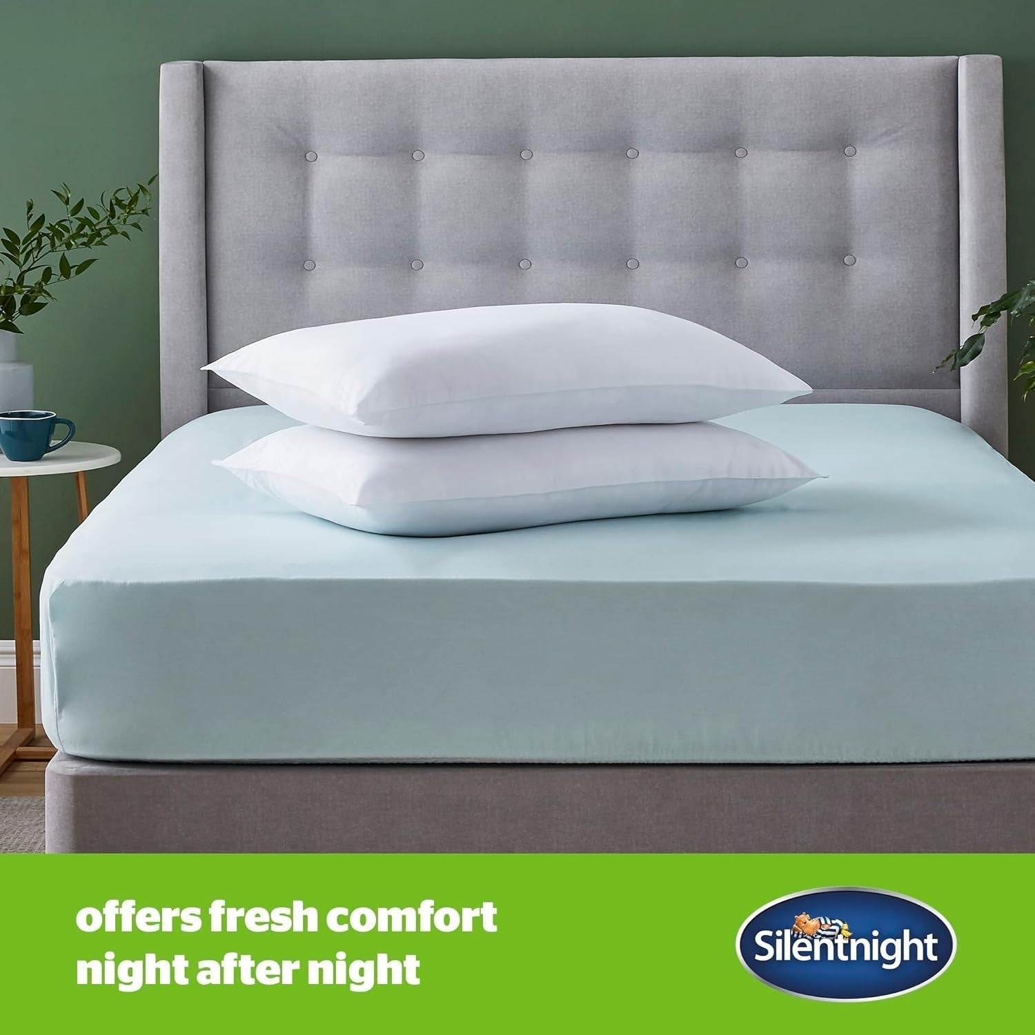 Silentnight Cuscino Morbido Anti-Allergia Confezione da 2 Cuscini di Supporto in Morbida Piuma Ideale per chi dorme sulla pancia e sulla pancia Ipoallergenico e Lavabile in Lavatrice Confezione da 2 Cuscini Standard Naty Shop