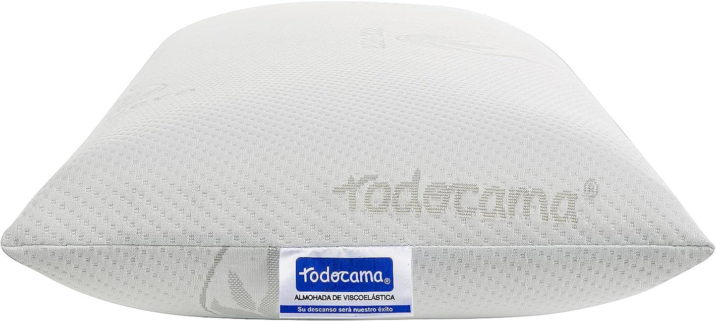 Todocama - Cuscino memory, aloe vera, 2 pezzi, 70 cm, bianco Cuscini standard Naty Shop
