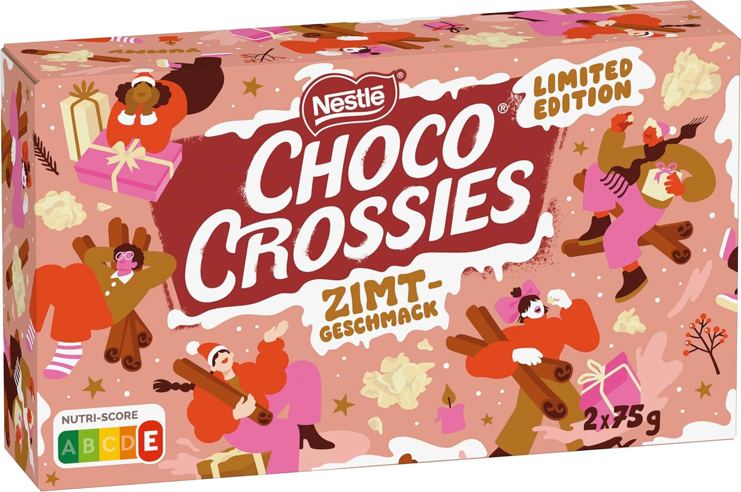 Nestlé Fiocchi leggeri di cannella e mandorle croccanti ricoperti di glassa bianca che si scioglie in bocca e aroma di cannella, confezione da 4 (2 x 75 g ciascuno)