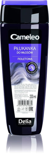 Cameleo - Tonico per capelli rosa all'acqua di rose senza tinta gialla Tinta semipermanente per capelli - Per capelli biondi e grigi - Colore e cura - Senza parabeni | Tintura per capelli 200 ml Naty Shop Vecchia versione - Viola 200 Ml (1 confezione)
