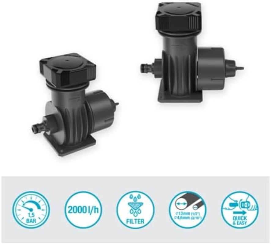 Sistema di irrigazione Gardena Micro-Drip Basic Unit 2000: Unità base per la riduzione della pressione, portata d'acqua ca. 2.000 l/h, tecnologia di collegamento semplice e veloce (1354-20)