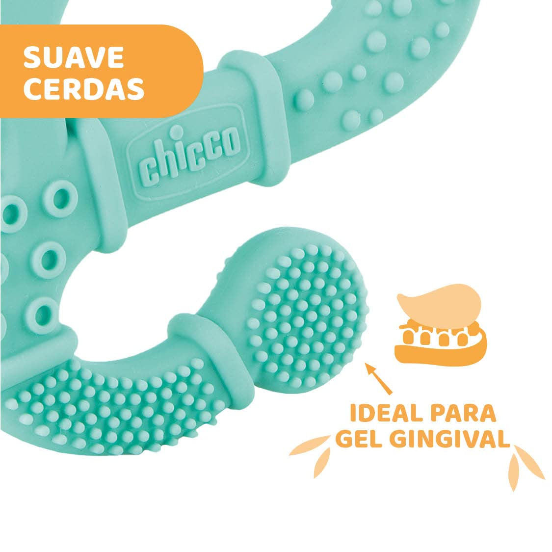 Lucertola per dentizione Chicco Soft&Clean, blu, 2M+
