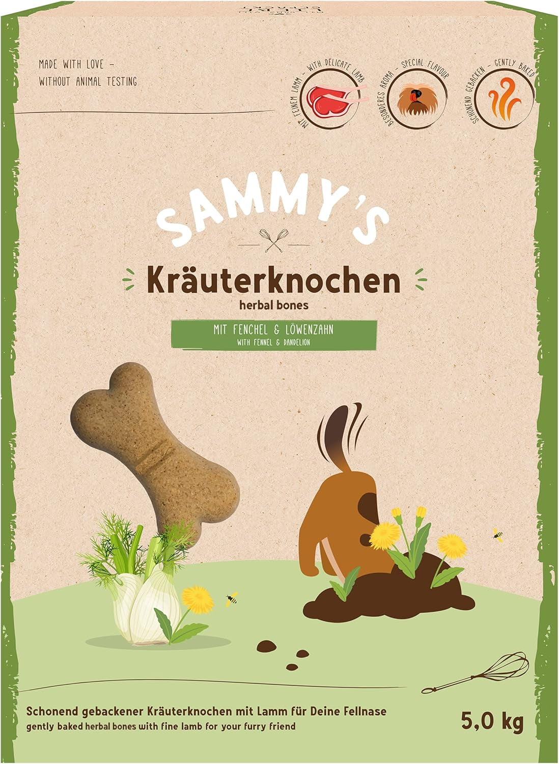 Monete di muesli di Sammy | Snack croccanti al forno per cani | 5 monete di muesli ai cereali per il tuo grande amico peloso (30 kg+) | 1 chilogrammo