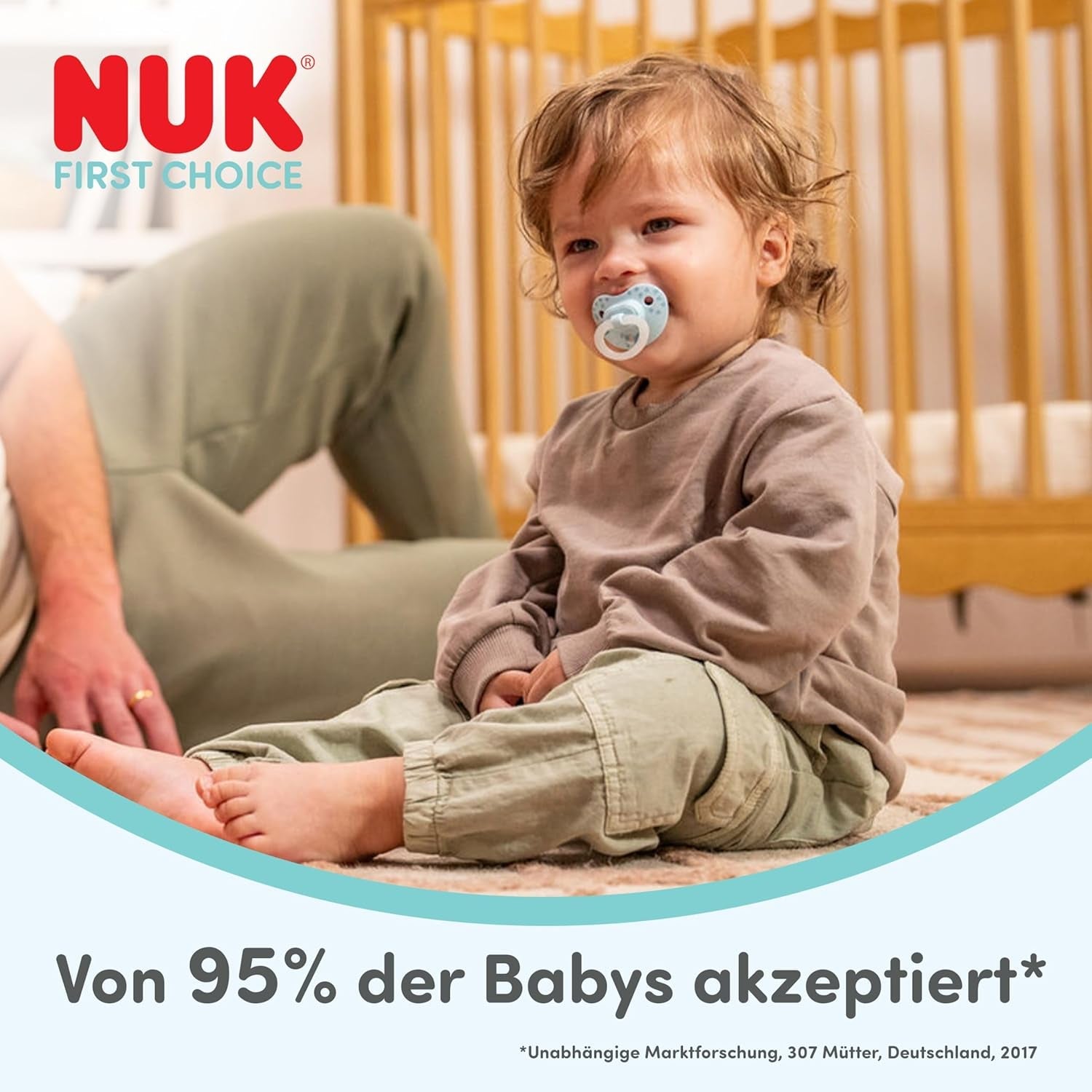 Ciucci classici diurni e notturni NUK First Choice per neonati | 6-18 mesi | Ciucci ortodontici che si illuminano al buio | 95% di accettazione da parte dei bambini** | Blu | Confezione da 2