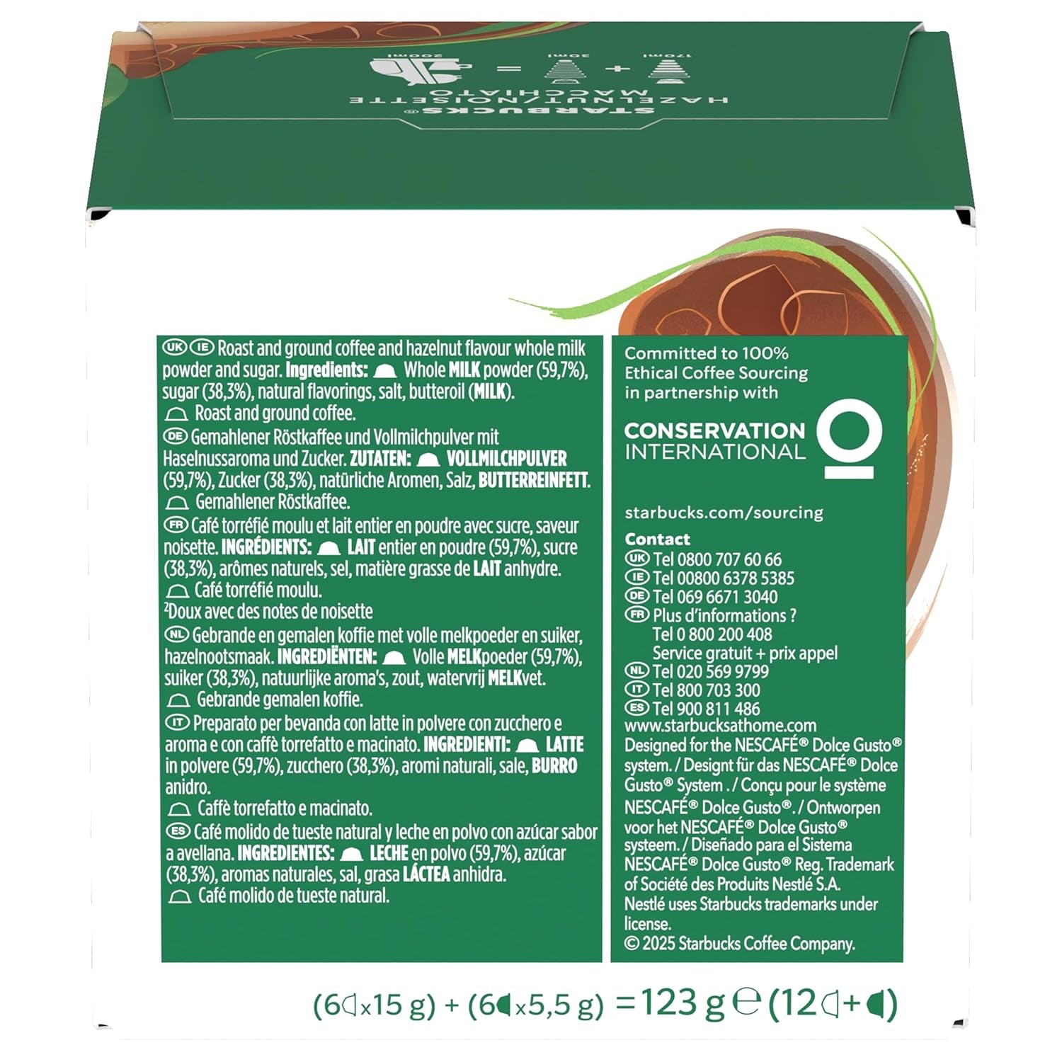 STARBUCKS Nocciola Macchiato di Nescafé Dolce Gusto, Dunkle Röstung, Kaffeekapseln 6 x 12 (72 Capsule)