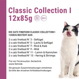 Catz Finefood Classic Collection Confezione mista Cibo umido per gatti - Cibo umido gourmet per il tuo gatto, senza cereali e senza zucchero, con un alto contenuto di carne, 24 bustine x 85 g