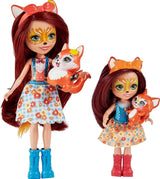 Enchantimals HCF81 - Felicity Fox e la sua sorellina (circa 15 cm e circa 10 cm) e 2 figure di animali, gonna staccabile e accessori, ottimo regalo per bambini dai 3 anni in su