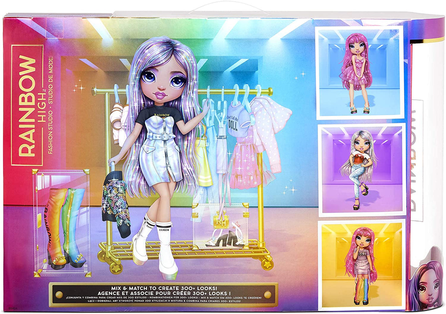 Rainbow High 571049 Fashion Studio - Bambola esclusiva con vestiti, accessori e 2 parrucche lucenti - Crea oltre 300 abiti!