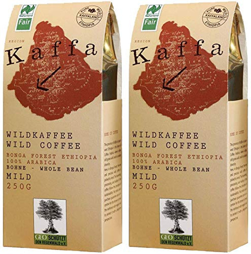 Kaffa Wild-Kaffee gentle ganze Bohne 2er-Pack (2x 250g) bio vegan fair Arabica MildBohx2