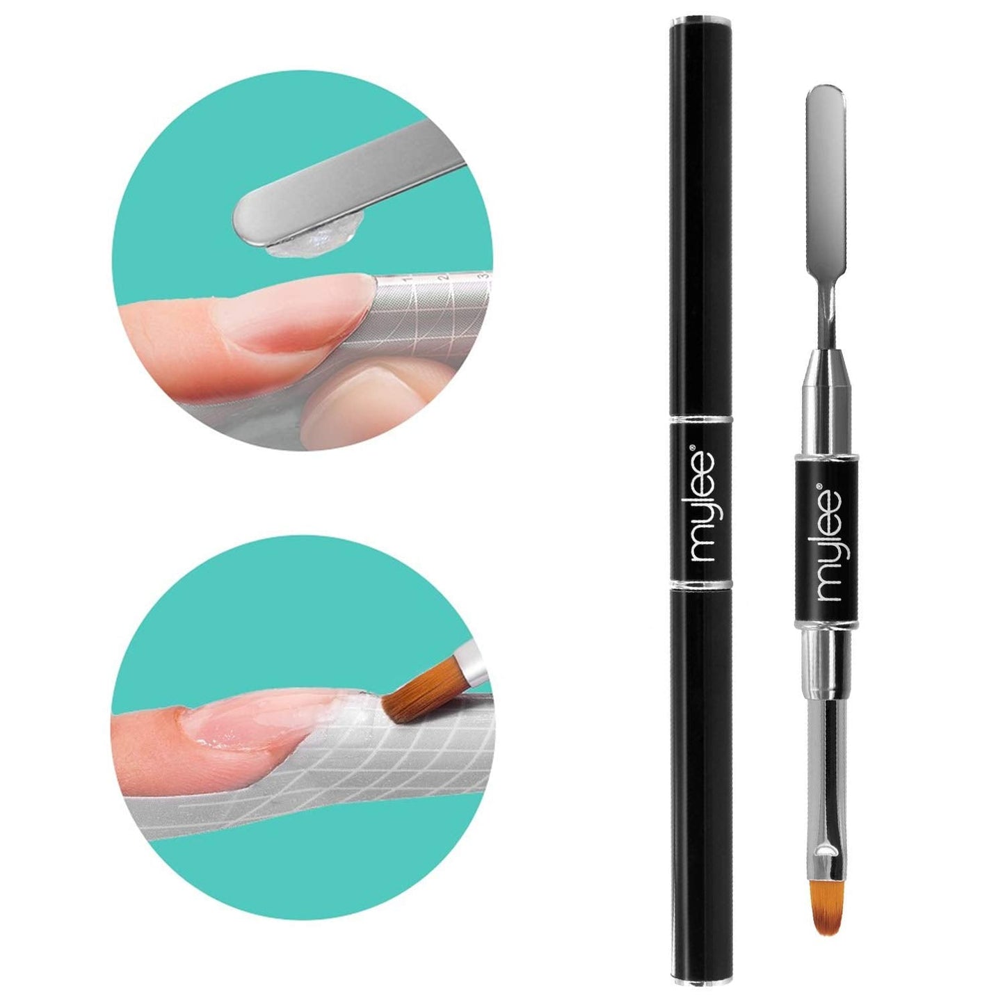 Mylee Magic Extender Gel Tool Mit Zwei Enden – 2 in 1 Pinsel & Spachtel per UV/ LED Nagelkunst, Nagelspitzen & For Extensions