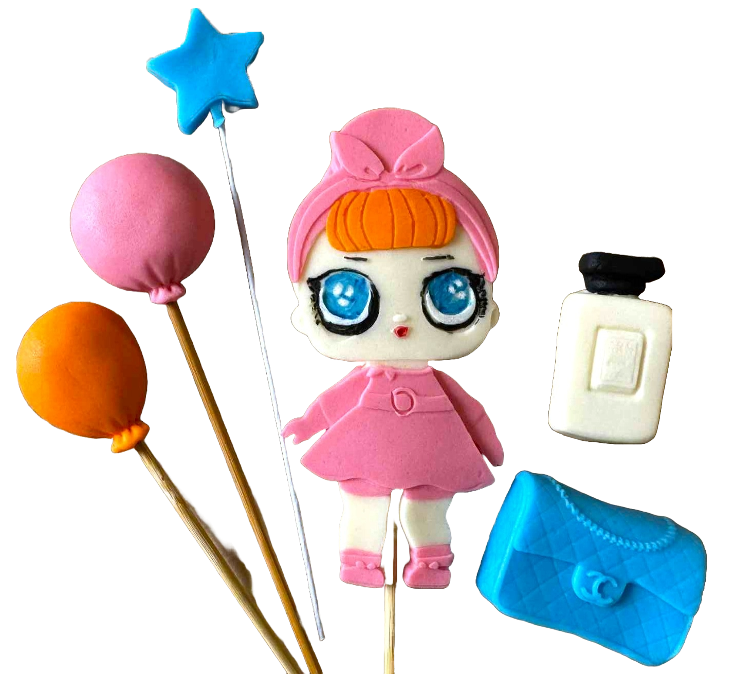 Set di decorazioni commestibili, decorazioni per bambole LOL di Sugar Paste Nati Shop